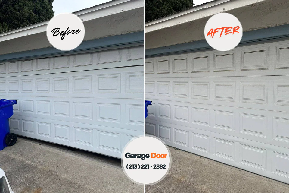 Before and after: garage door repair Cadillac, MI